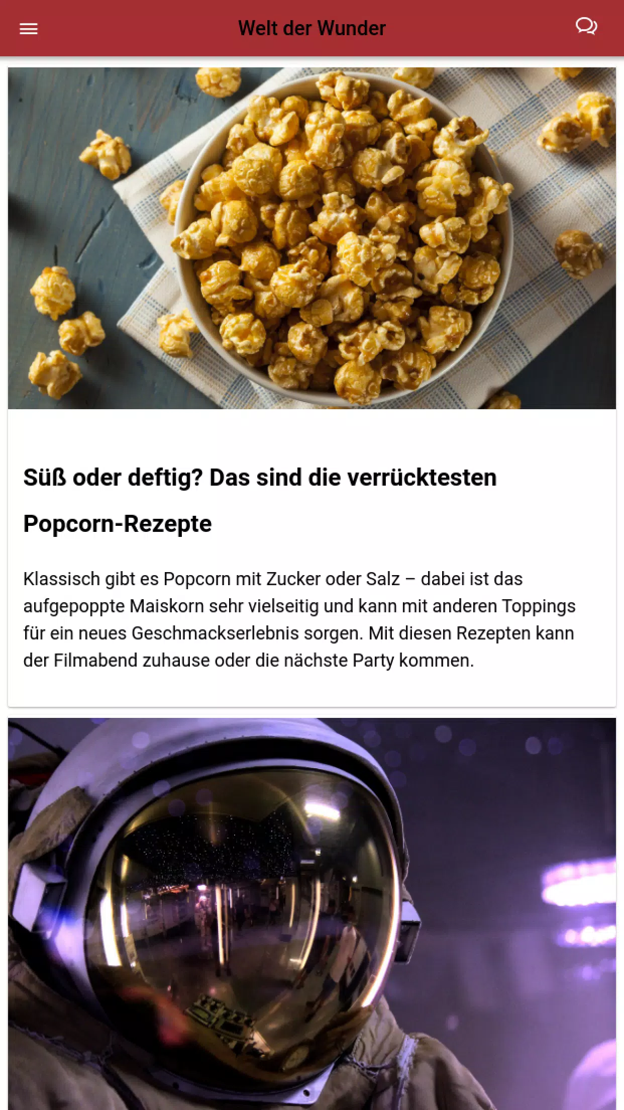 Welt der Wunder - die App Screenshots