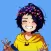 Girl with blue hair Stickers