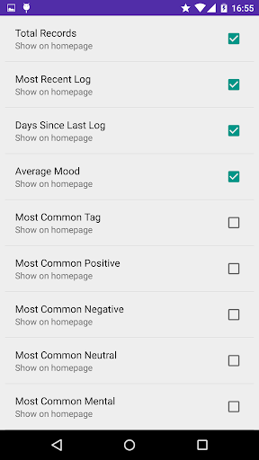 Mood Log Screenshots