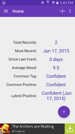 Mood Log Screenshots
