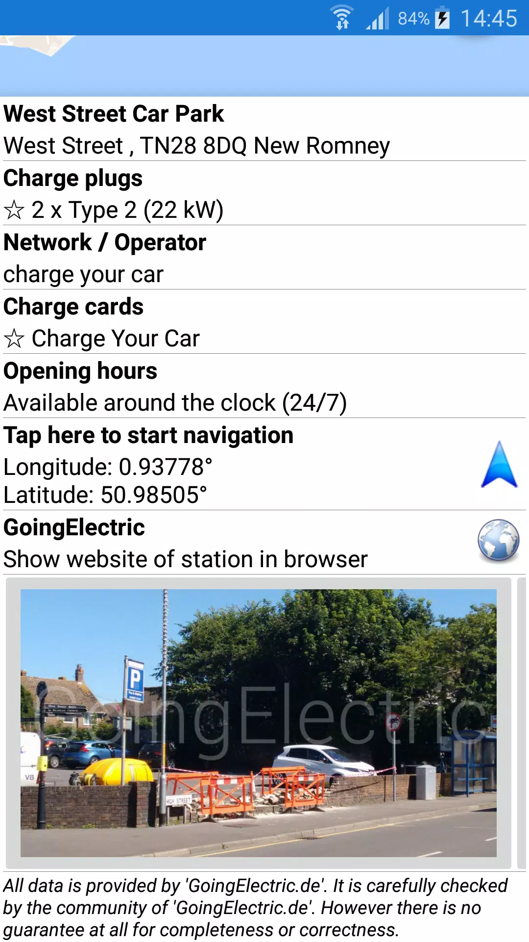 Charging stations Screenshots