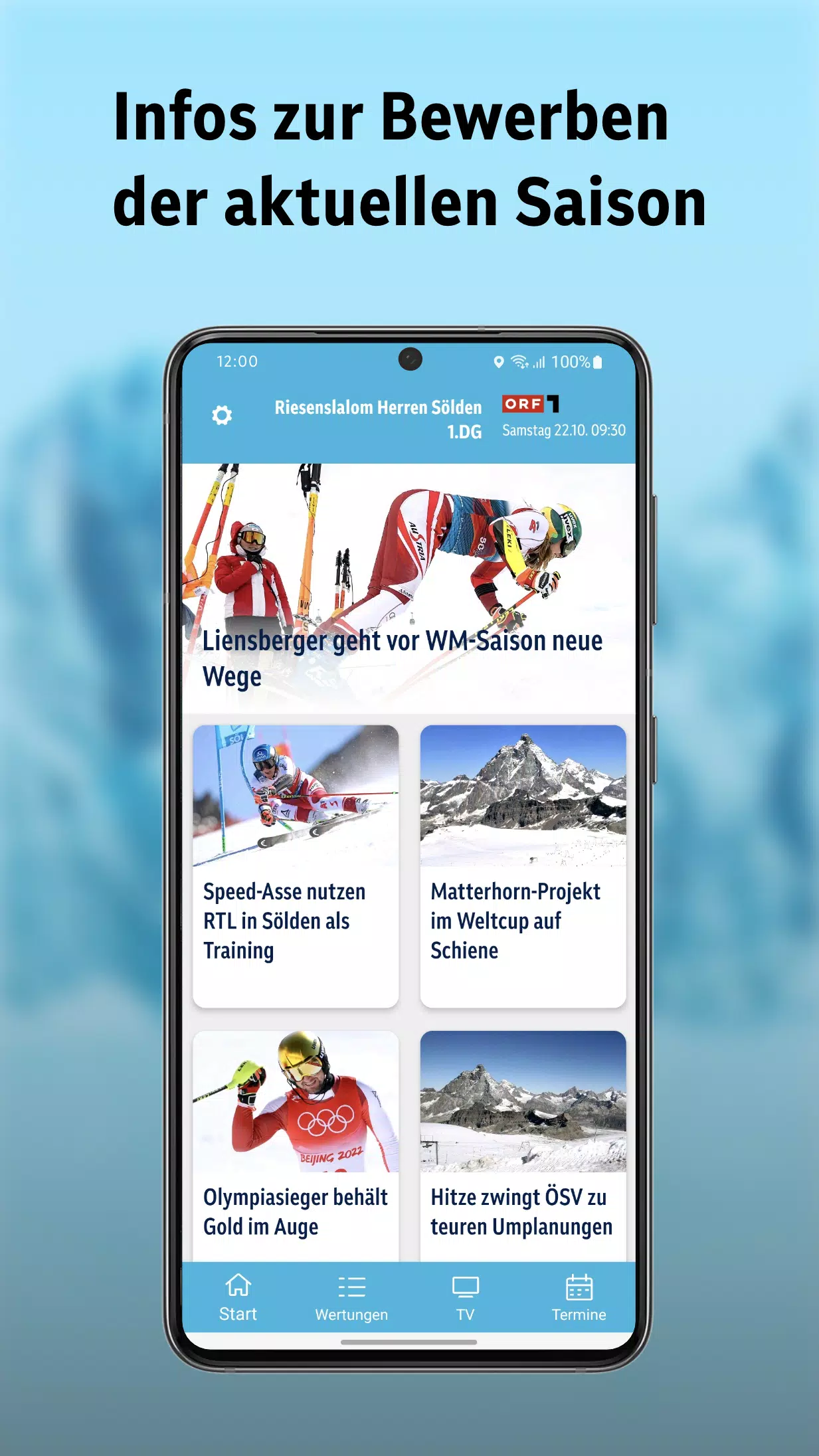 Capturas de tela do ORF Ski Alpin