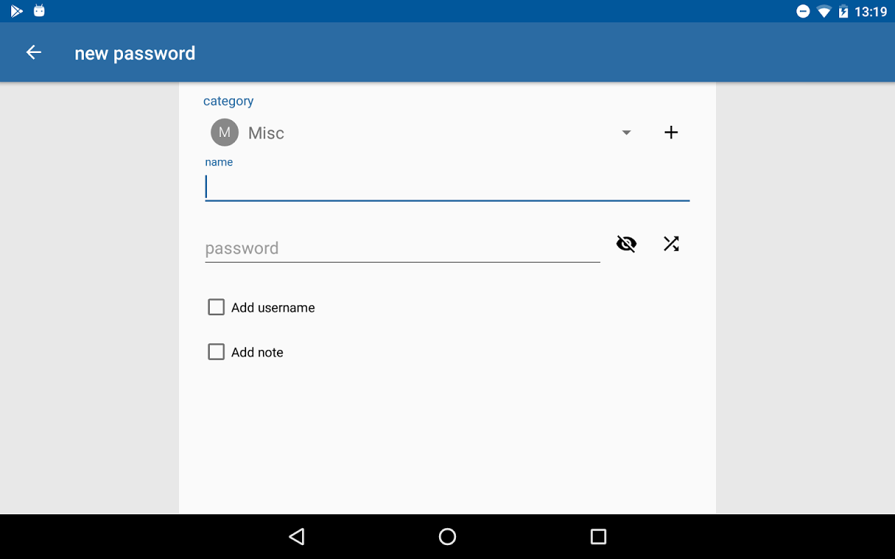 NFC Password Safe Screenshots