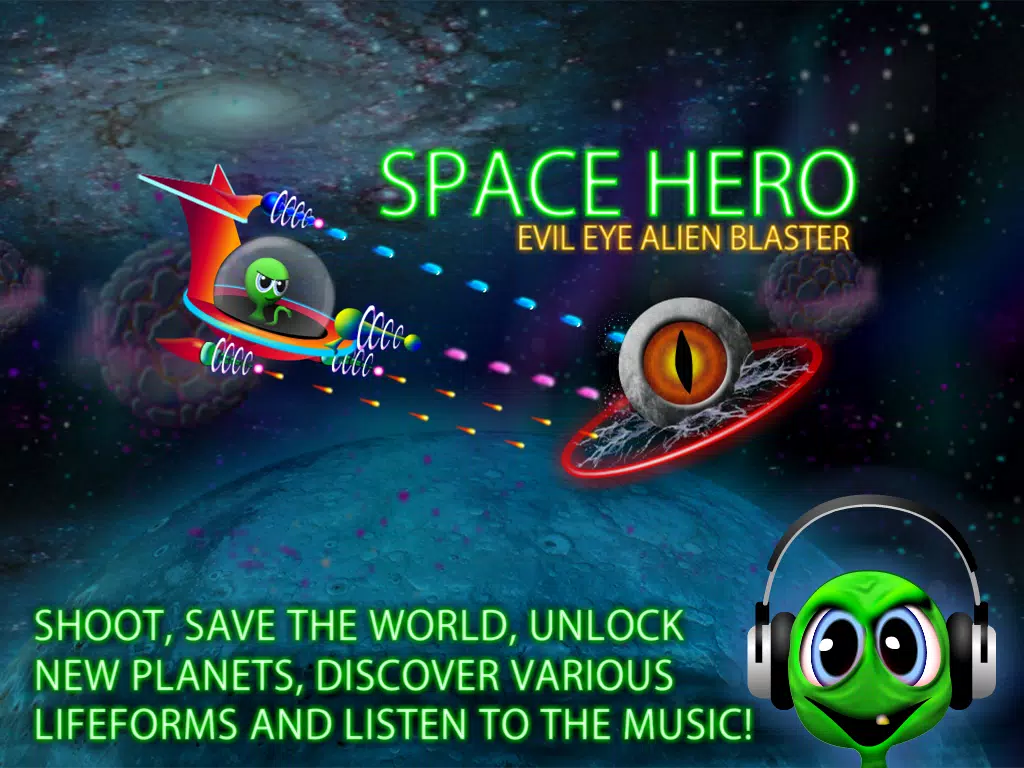 SPACE HERO - evil eye alien blaster iPad スクリーンショット