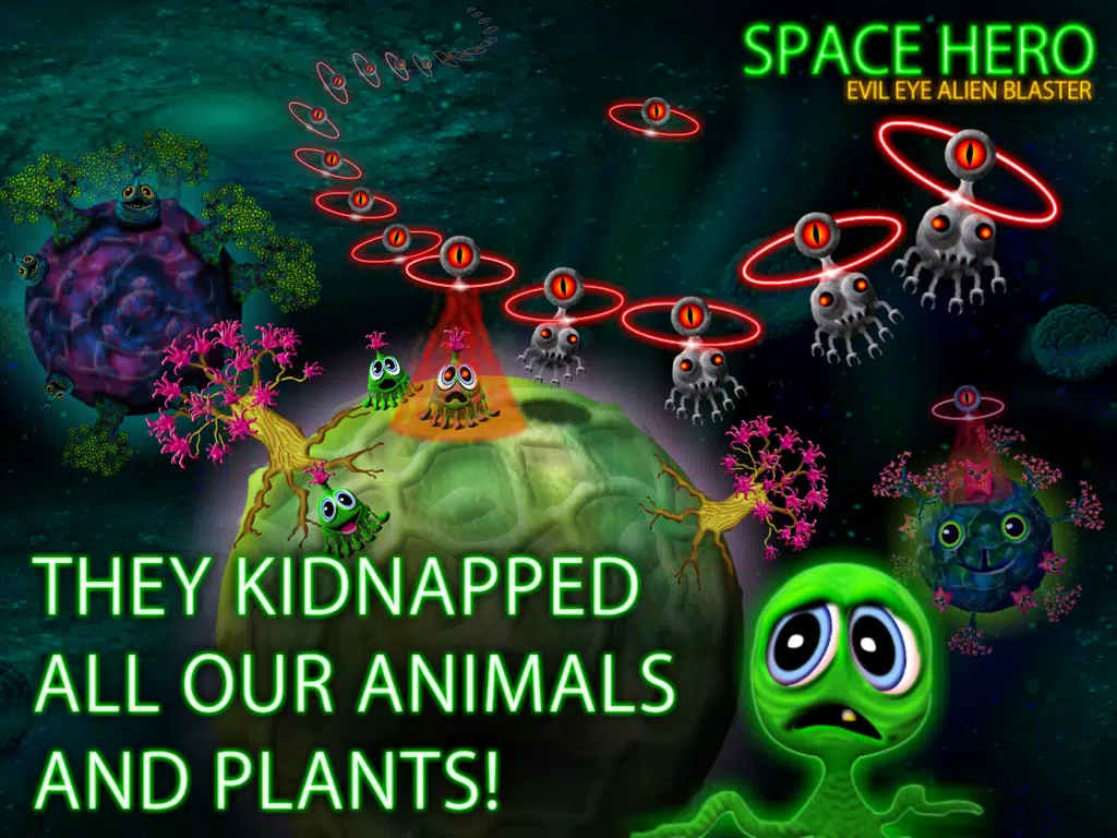 SPACE HERO - evil eye alien blaster iPad スクリーンショット