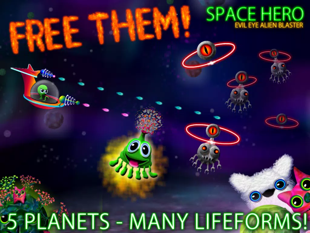 SPACE HERO - evil eye alien blaster iPad スクリーンショット