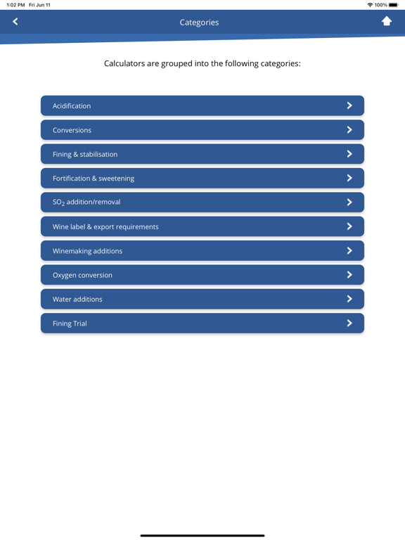AWRI Winemaking Calculators iPad Screenshots