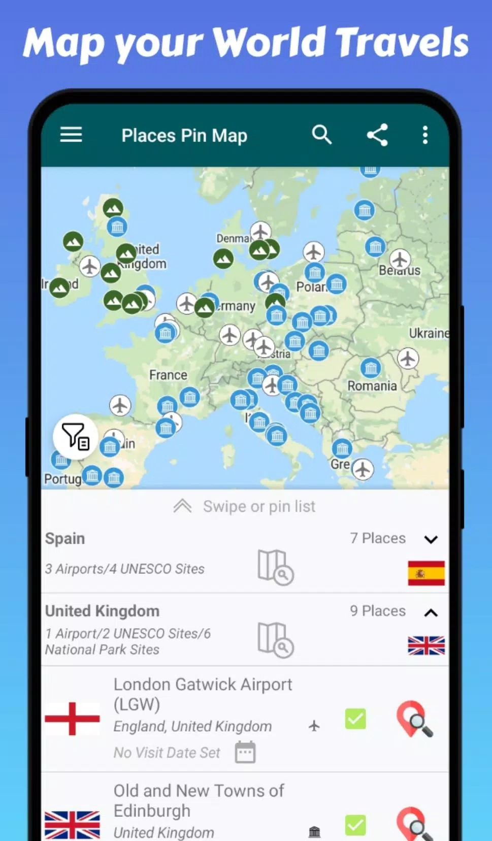 Travel Mapper Screenshots