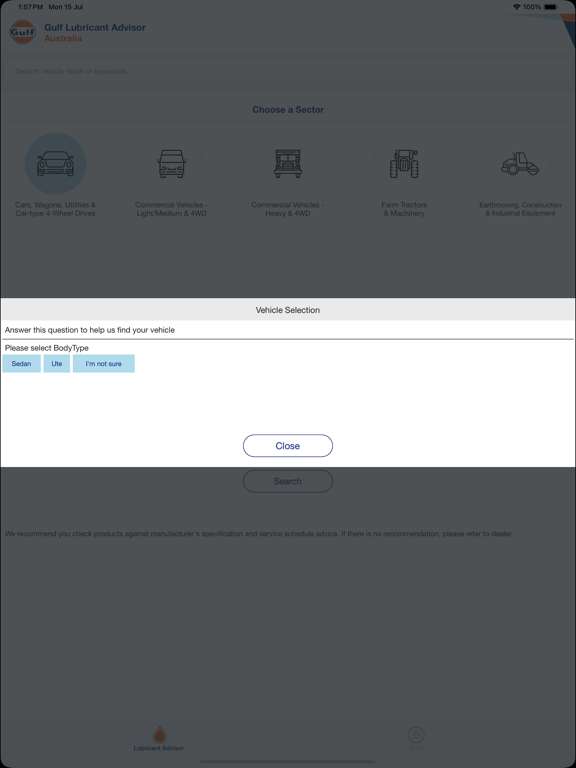 NetLube GulfOil Australia iPad Screenshots