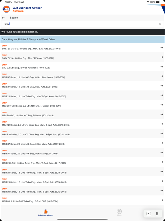 NetLube GulfOil Australia iPad Screenshots
