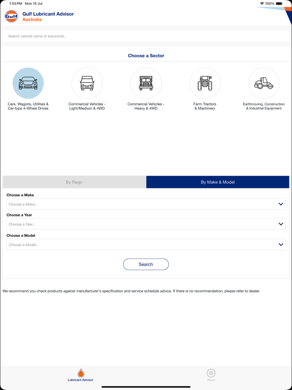 NetLube GulfOil Australia iPad Screenshots