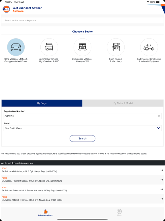 NetLube GulfOil Australia iPad Screenshots