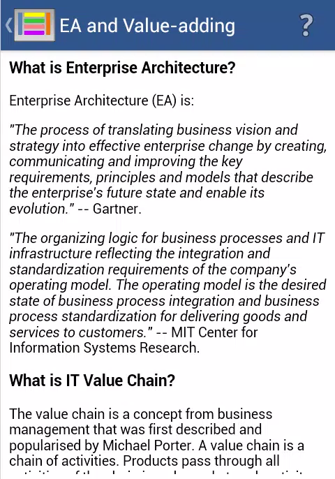 Enterprise Architecture Value Screenshots