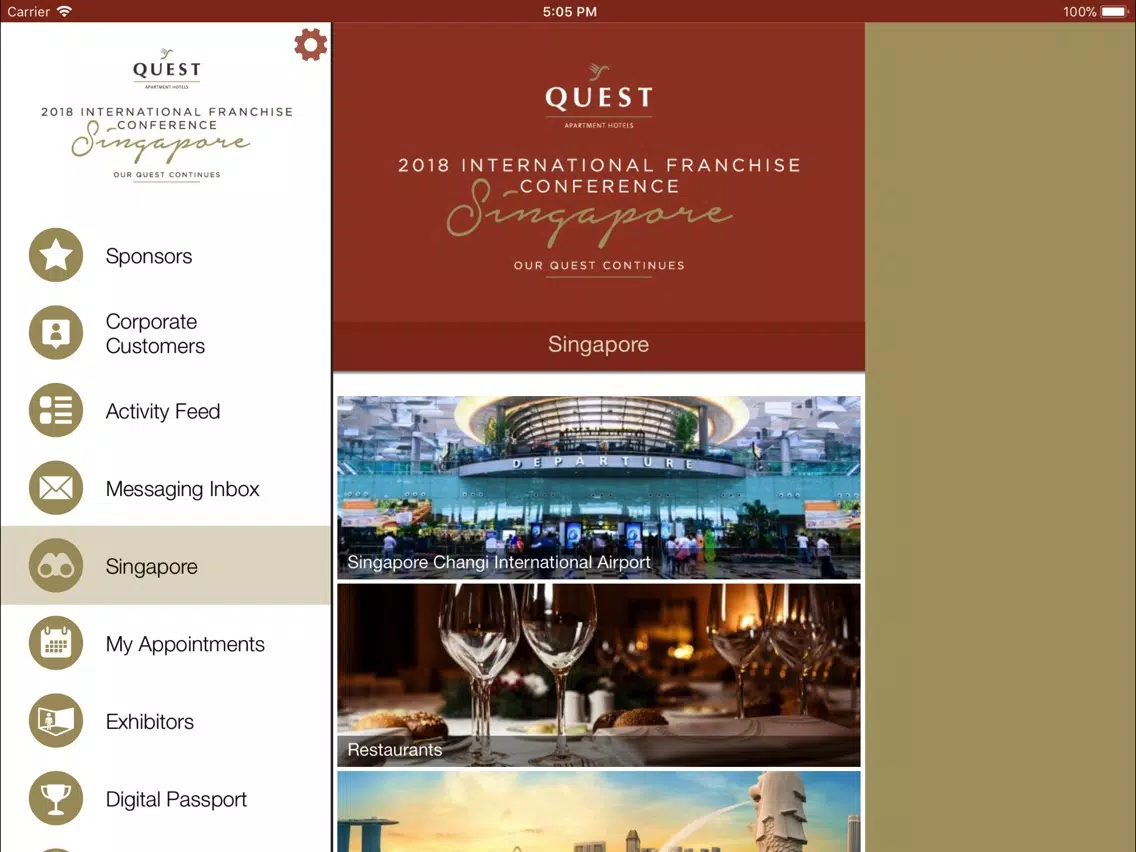 Capturas de pantalla de Quest 2018 Conference App iPad