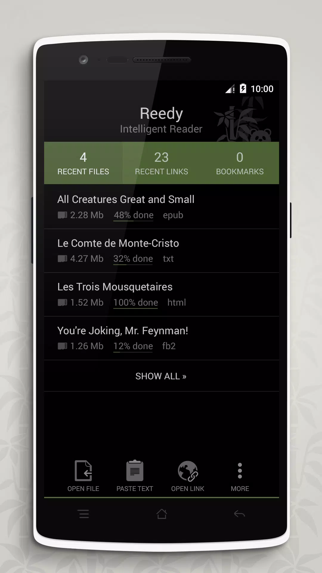 Reedy. Intelligent reader Screenshots