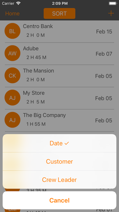 LawnClient - Job Tracking Screenshots