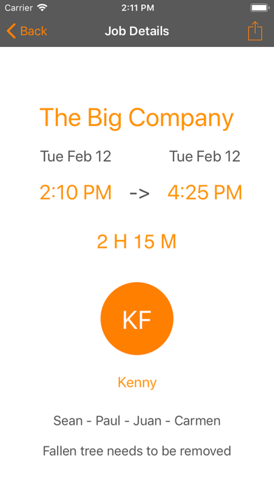 LawnClient - Job Tracking Screenshots