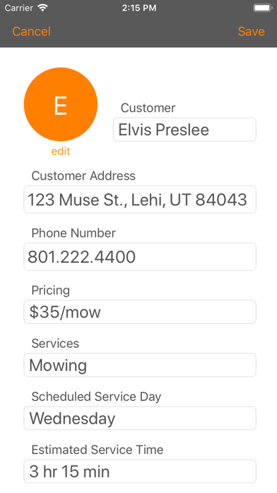 LawnClient - Job Tracking Screenshots