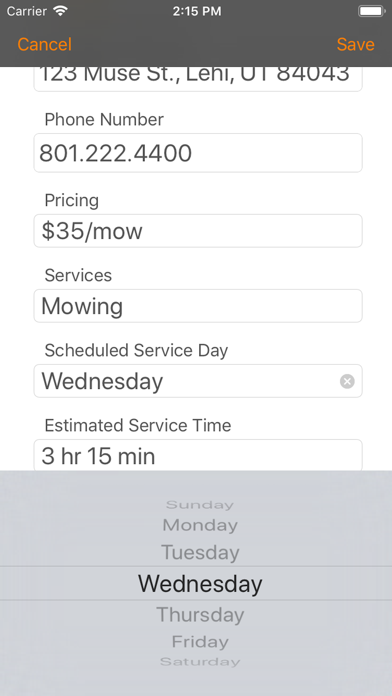 LawnClient - Job Tracking Screenshots