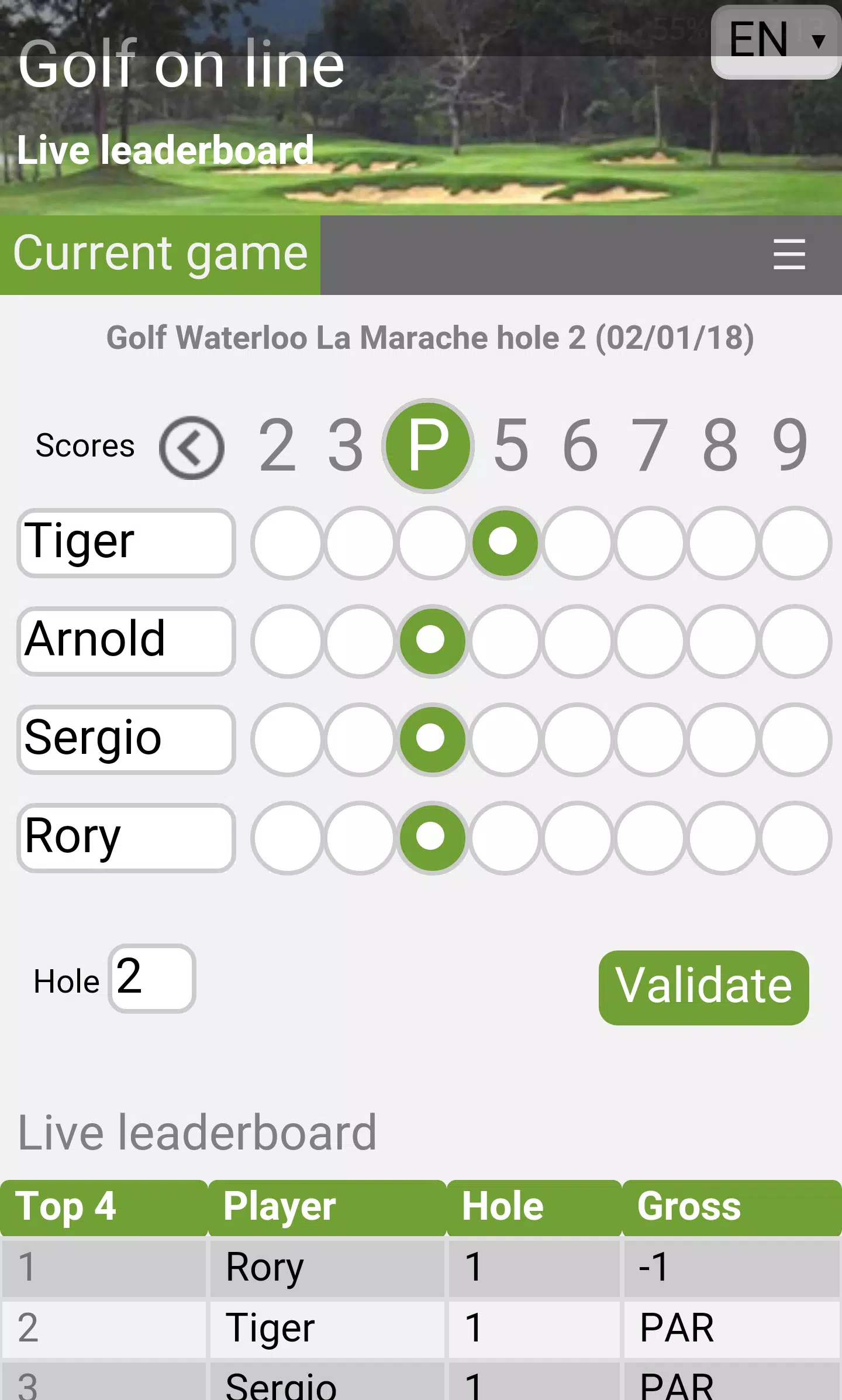 Golf Score Card v.2应用截图