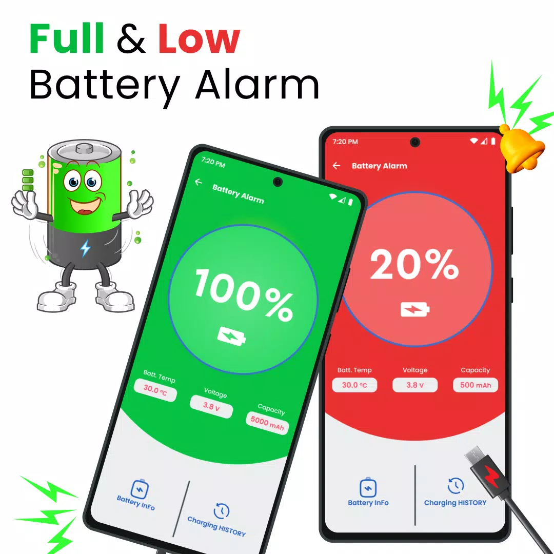 Full Battery 100% Alarm Screenshots