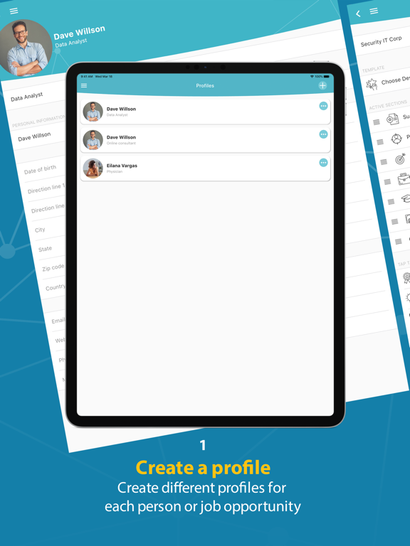 CV | Curriculum vitae iPad Screenshots