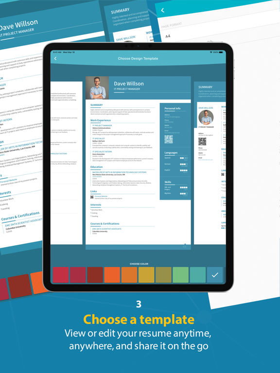 CV | Curriculum vitae iPad Screenshots