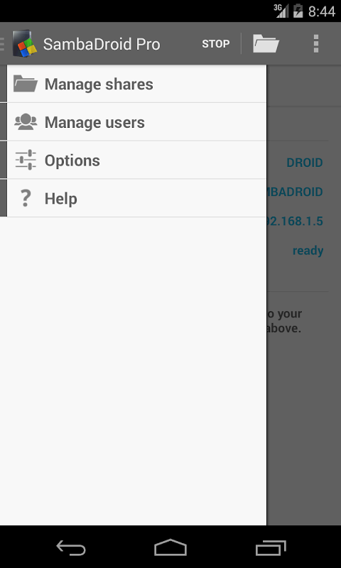 SambaDroid Screenshots