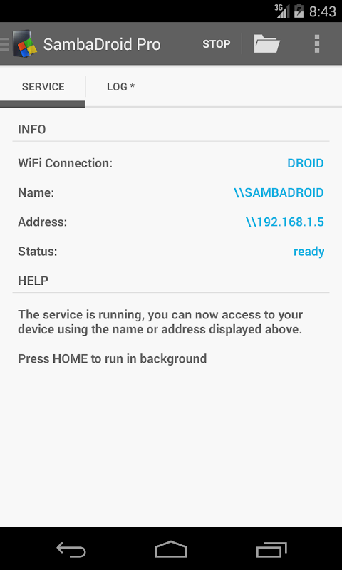 SambaDroid Screenshots