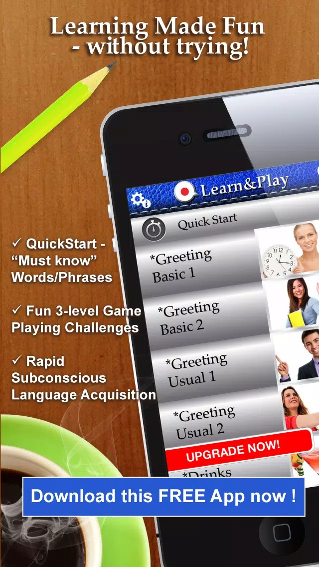 Learn&Play Japanese FREE ~easier & fun! This quick, powerful gaming method with attractive pictures is better than flashcards Screenshots