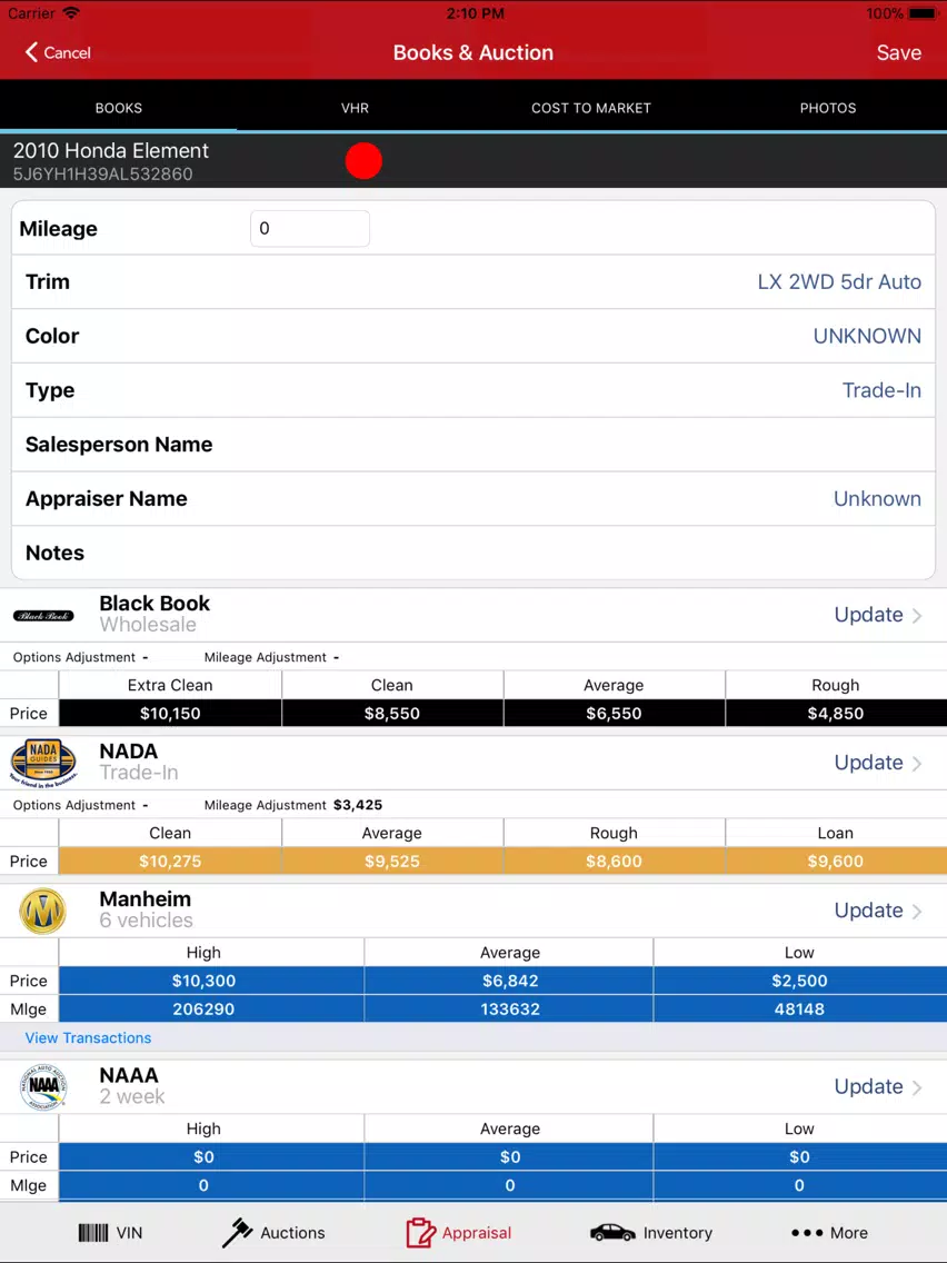 FirstLook Mobile Appraiser iPad Screenshots