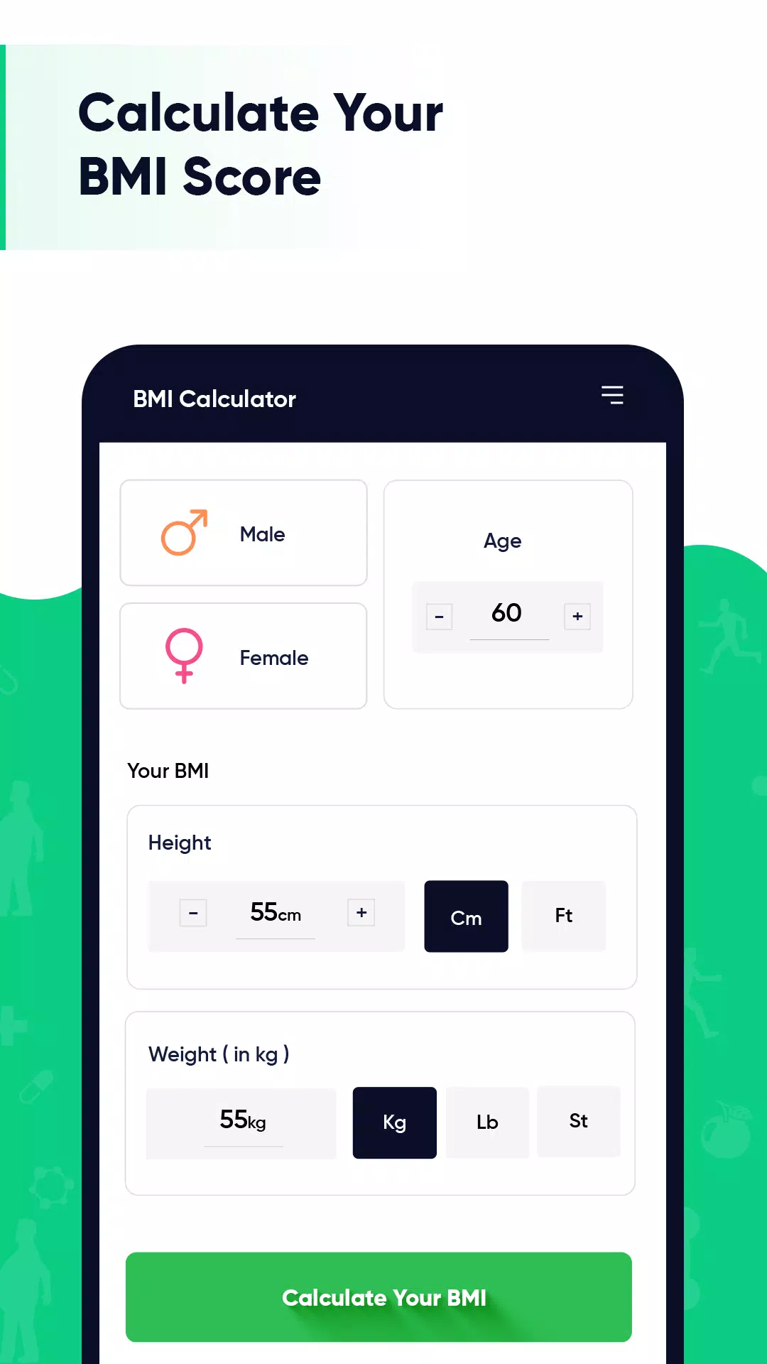 BMI Calculator Screenshots