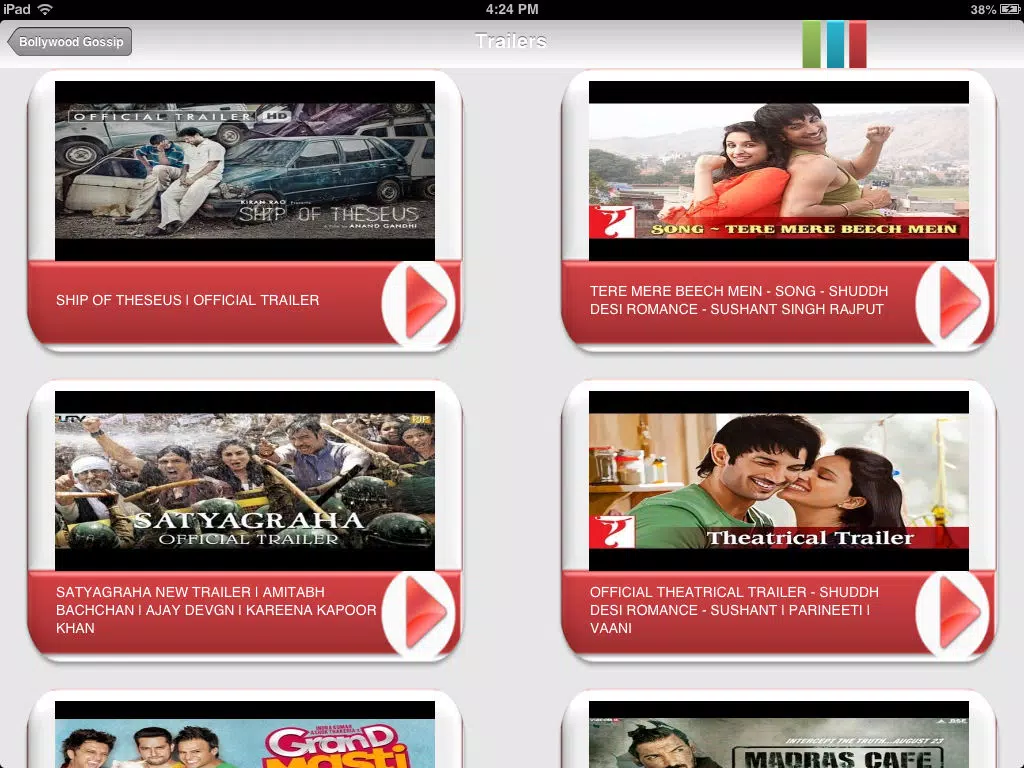 Bollywood Gossip :Indian Bollywood News and Trailers. iPad Screenshots