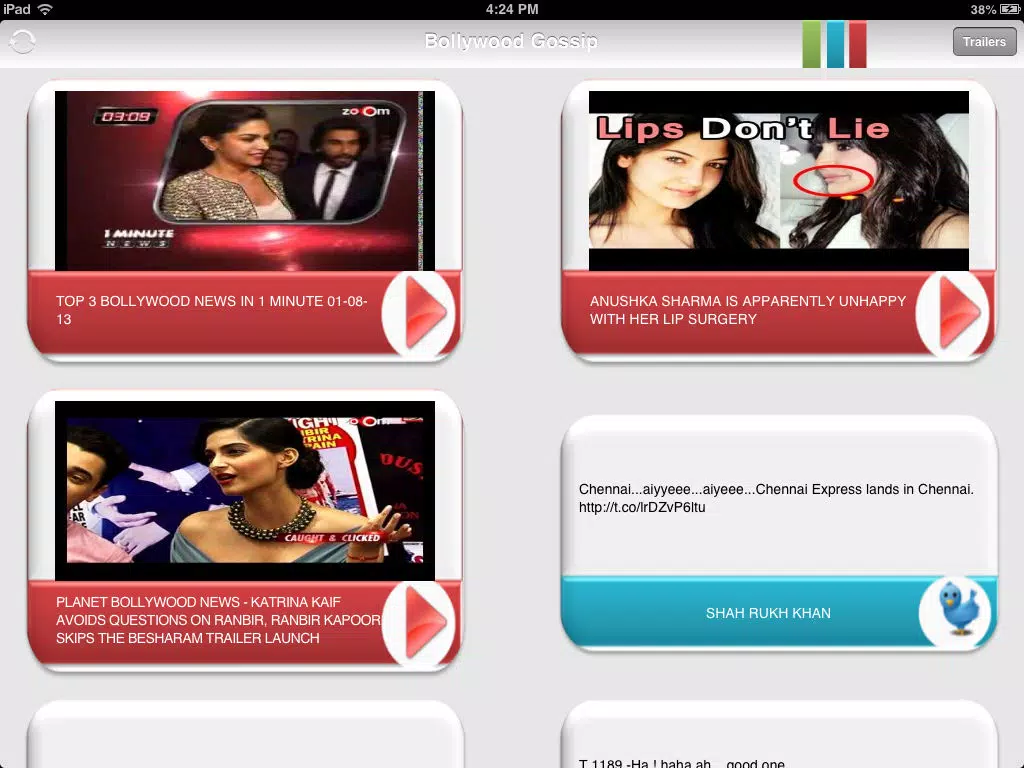 Bollywood Gossip :Indian Bollywood News and Trailers. iPad Screenshots