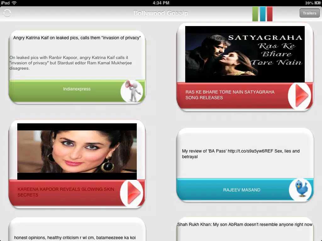 Bollywood Gossip :Indian Bollywood News and Trailers. iPad Screenshots