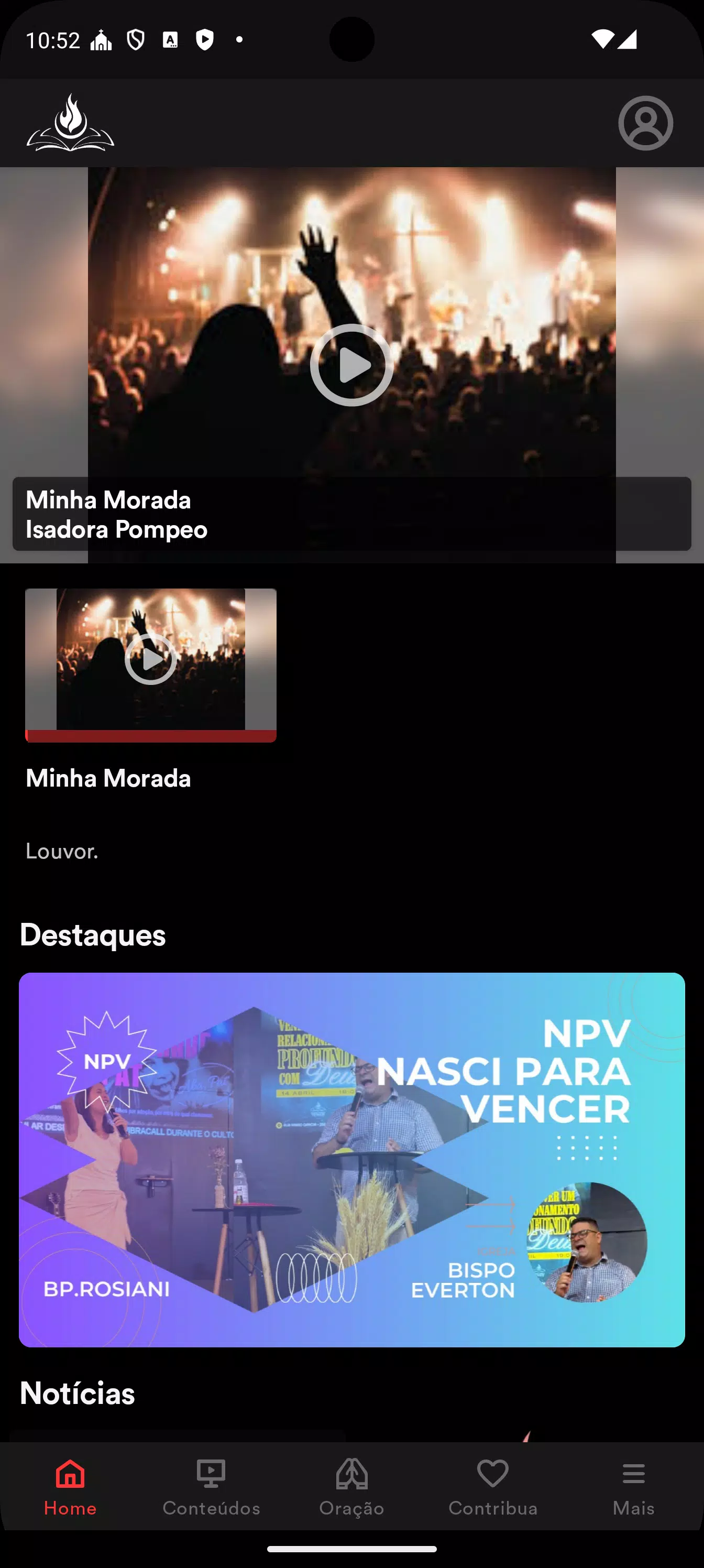 Capturas de tela do NPV CHURCH NASCI PARA VENCER