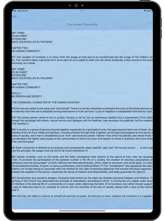 Catechism of the Catholic iPad Screenshots