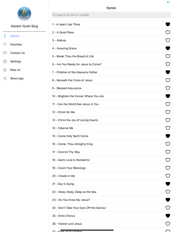 Advent Youth Sing Hymns iPad Screenshots