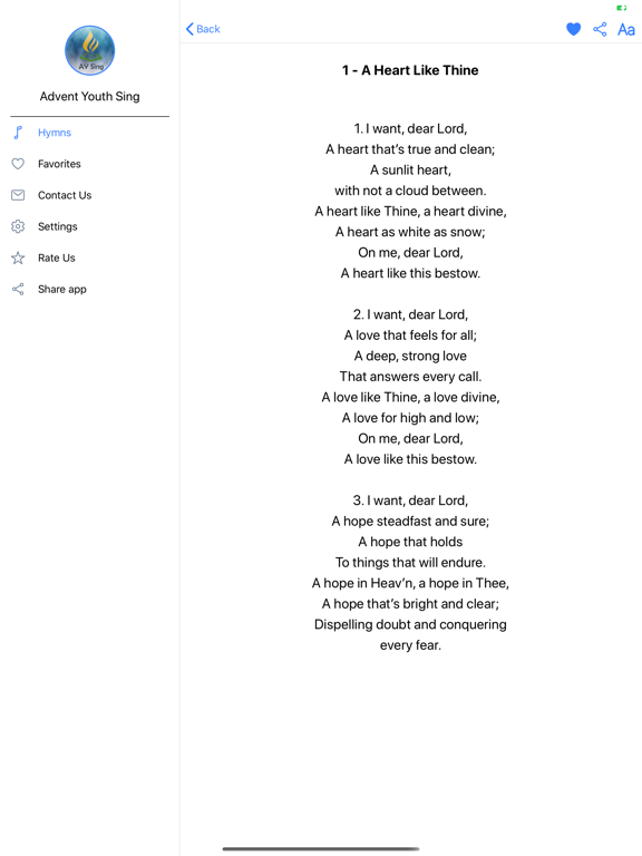 Advent Youth Sing Hymns iPad Screenshots