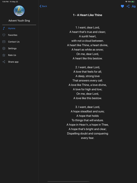 Advent Youth Sing Hymns iPad Screenshots