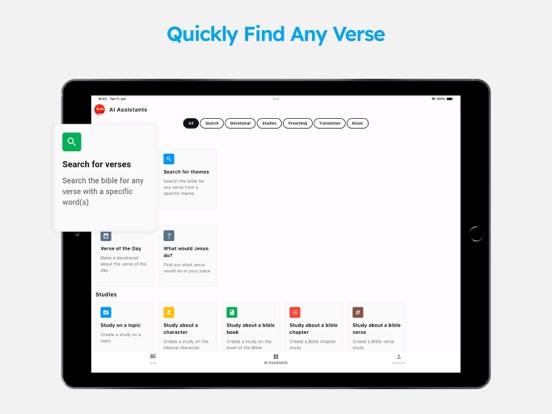 Bible A.I. iPad Screenshots
