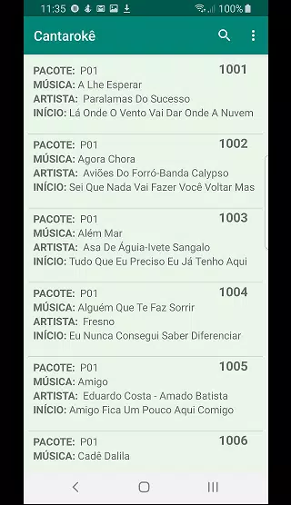 Cantaroke - Lista de Músicas K Screenshots