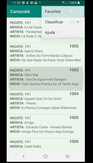 Cantaroke - Lista de Músicas K Screenshots