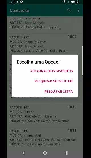 Cantaroke - Lista de Músicas K Screenshots