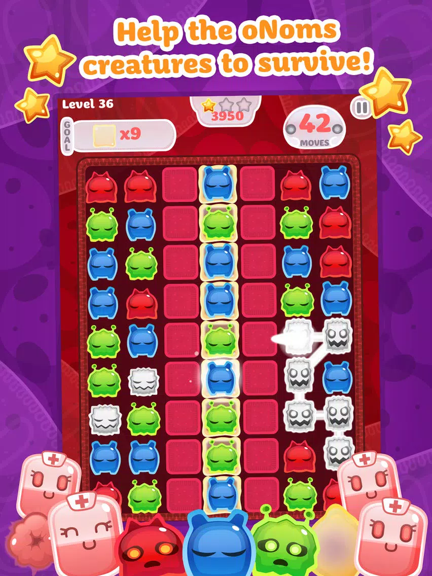 oNomons Journey - Puzzle Matching Adventure Game with Jelly Monsters iPad Screenshots