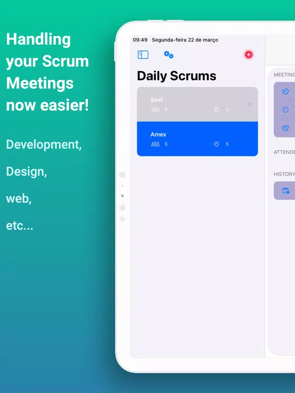 Scrum Meetings iPad Screenshots