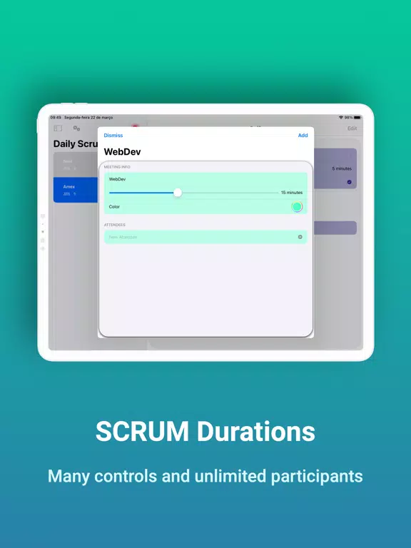 Scrum Meetings iPad Screenshots