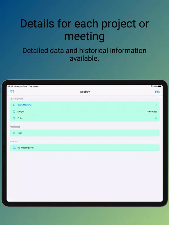 Scrum Meetings iPad Screenshots