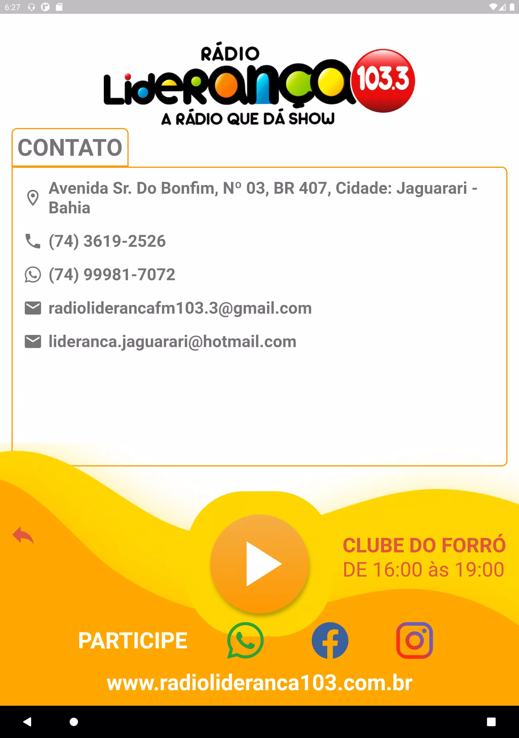 Liderança FM 103.3 Jaguarari Screenshots