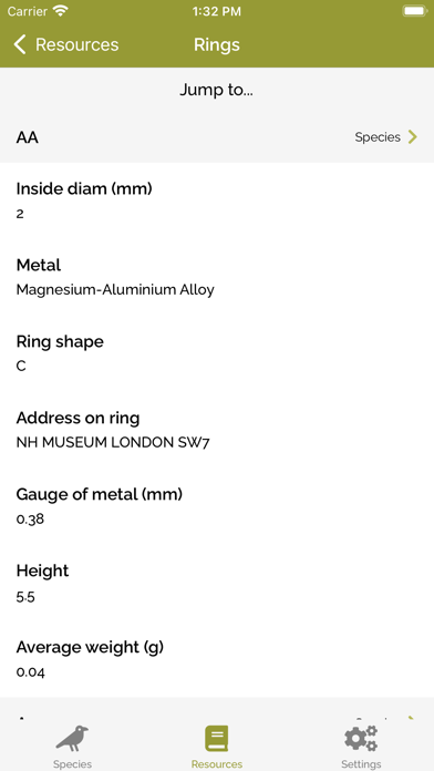 BTO Ringing & NRS Info Screenshots